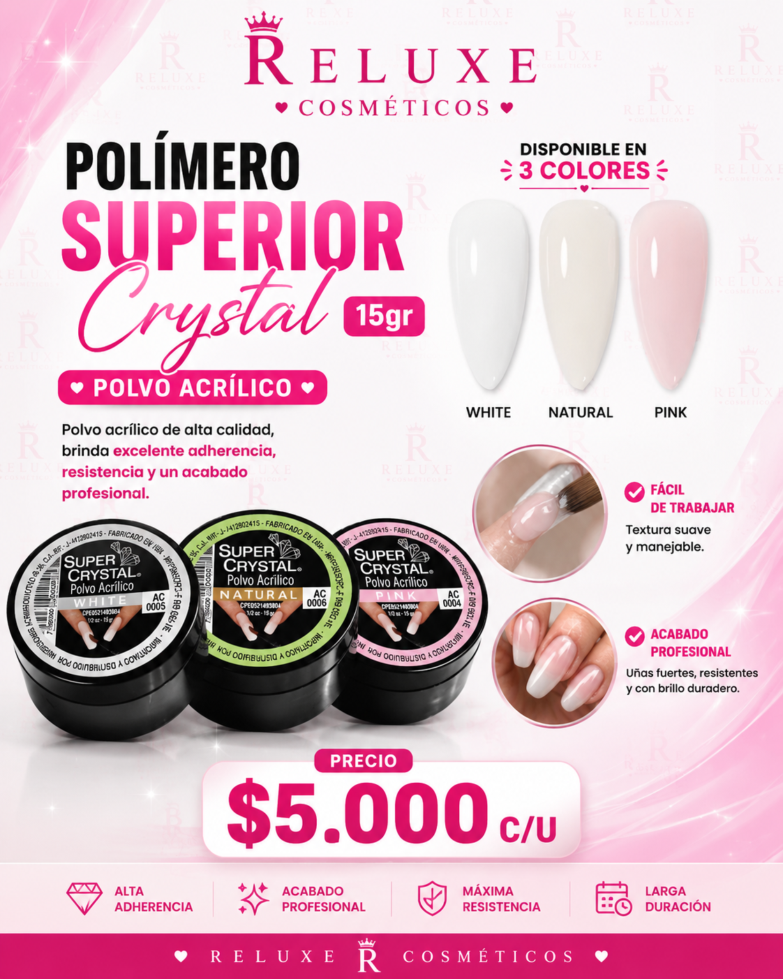 Polimero Súper Crystal 15gr Blanco