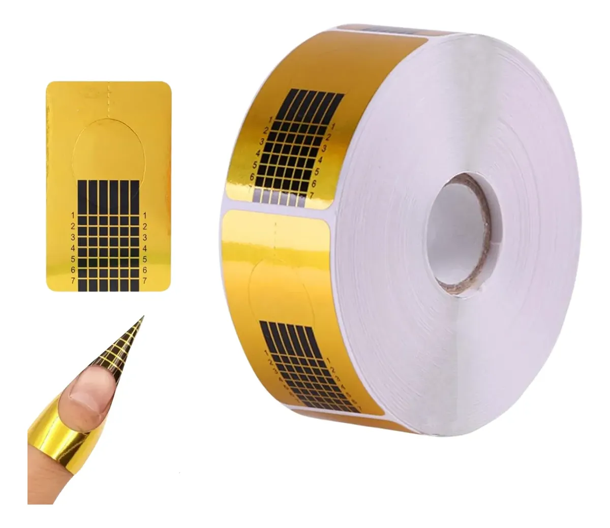 Moldes Para Uñas Esculpidas Cuadrado Dorado X 300 Unid