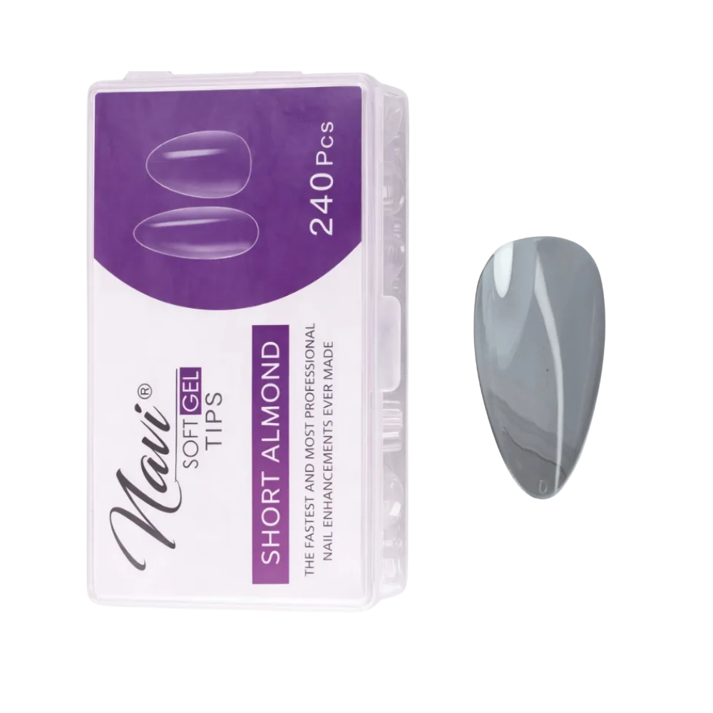 Tips Soft Gel Short Almond 240 Pcs Navi