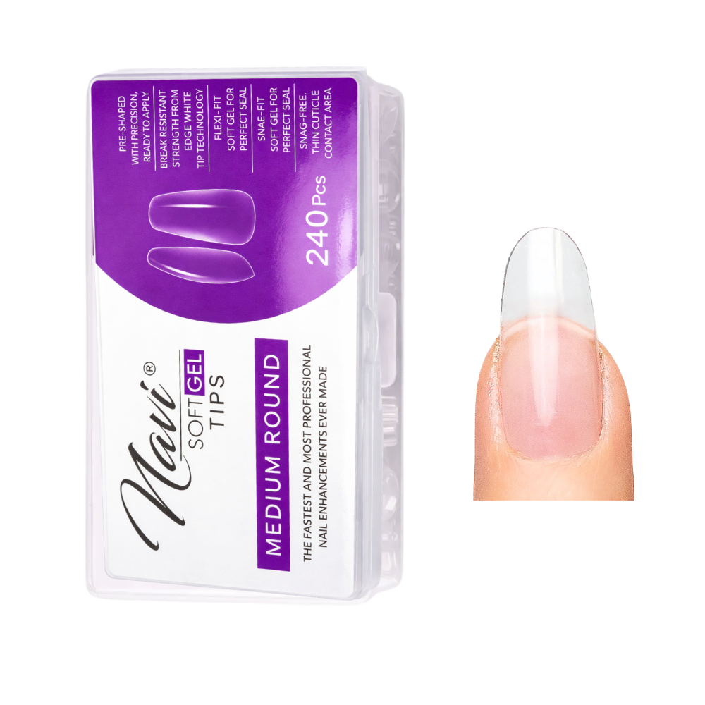 Tips Soft Gel Medium Round 240 Pcs Navi