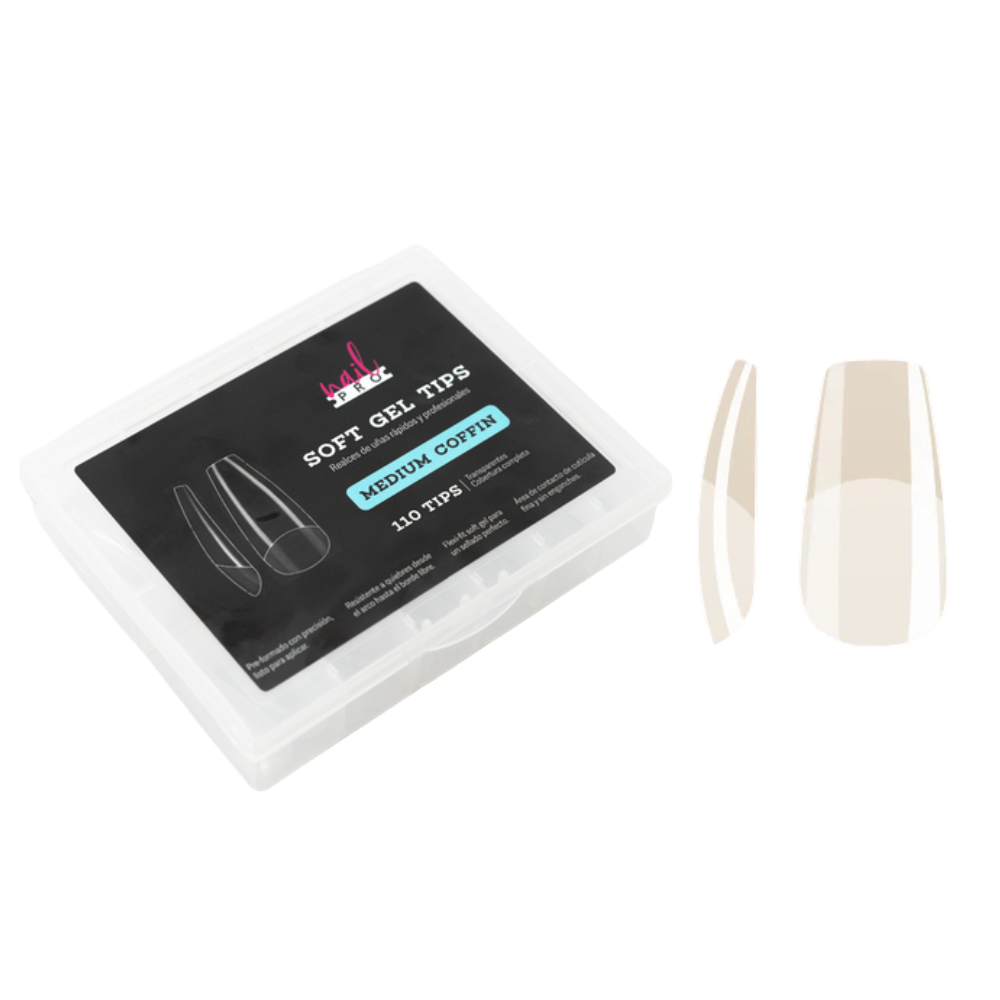 Tips Soft Gel Medium Coffin110 Pcs Nail Pro