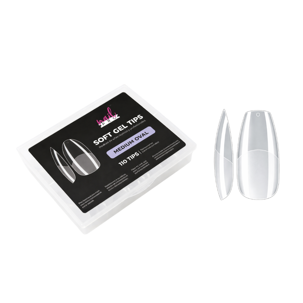 Tips Soft Gel Medium Oval 110 Pcs Nail Pro