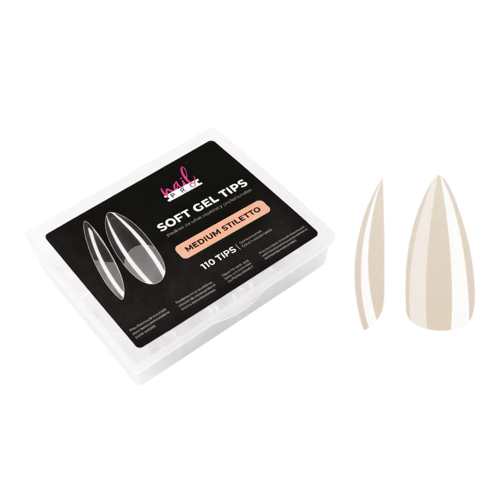 Tips Soft Gel Medium Stiletto 110 Pcs Nail Pro