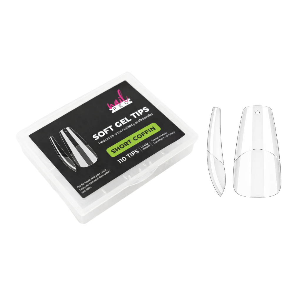 Tips Soft Gel Short Coffin 110 Pcs Nail Pro