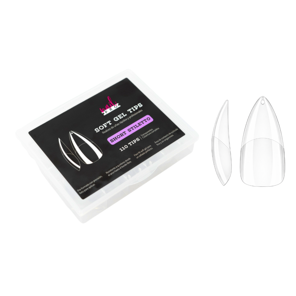 Tips Soft Gel Short Stiletto 110 Pcs Nail Pro