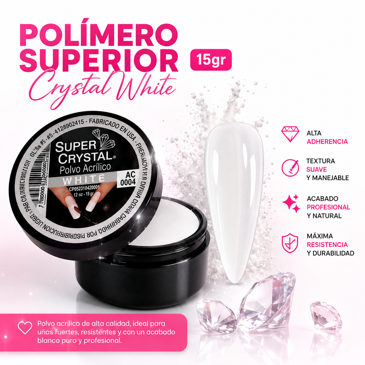 Polimero Súper Crystal 15gr Blanco