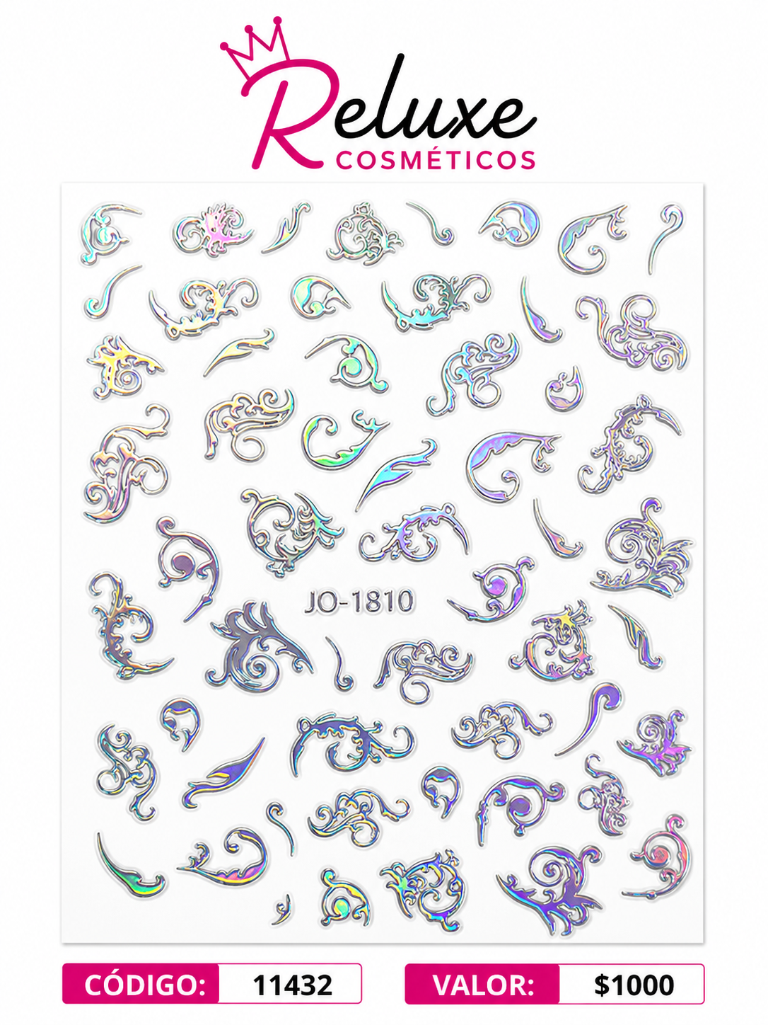 Sticker Arasbescos Holograficos Plateados