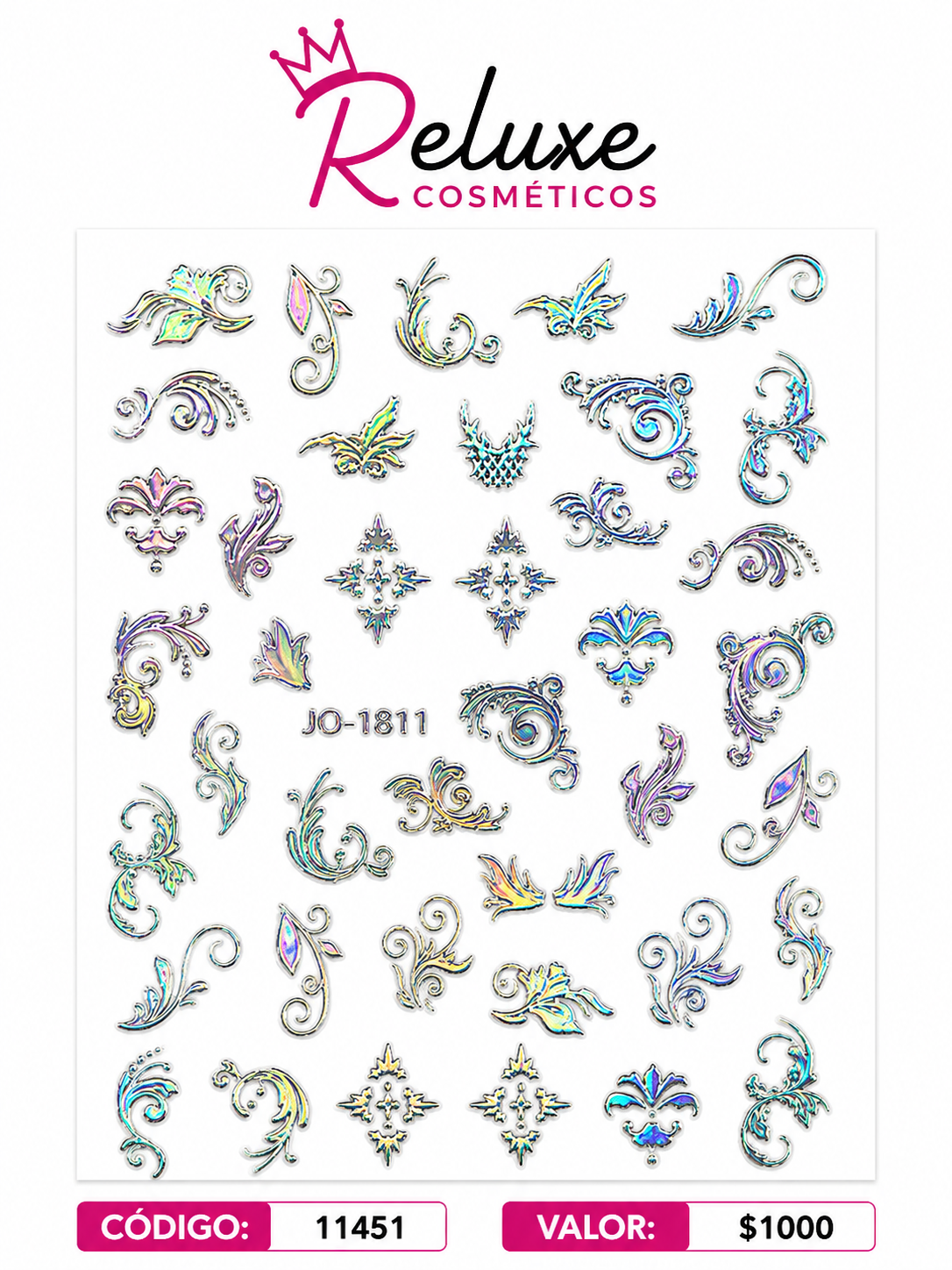 Sticker Arabescos Tornasol Jo-1811