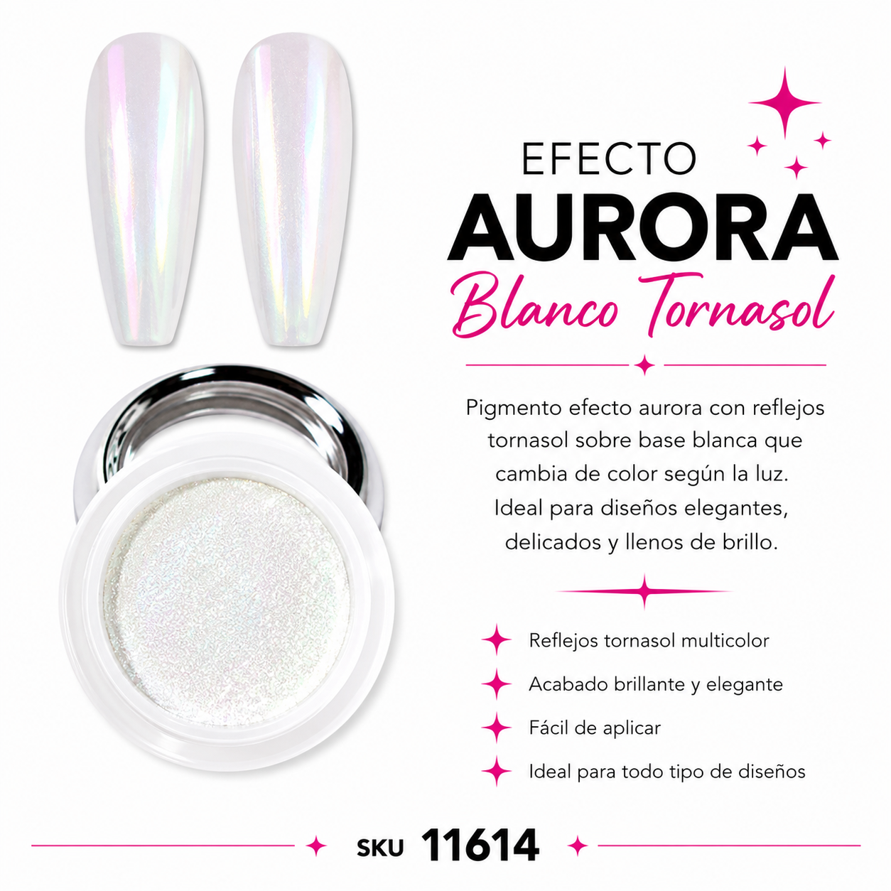 Efecto Aurora Blanco Tornasol