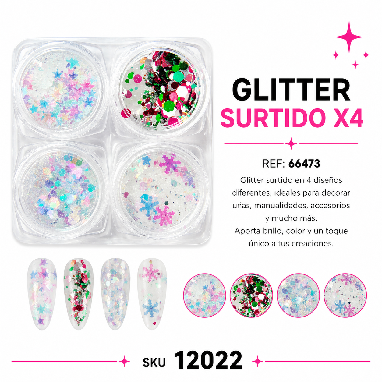 Glitter Surtido X4 Red: 66473
