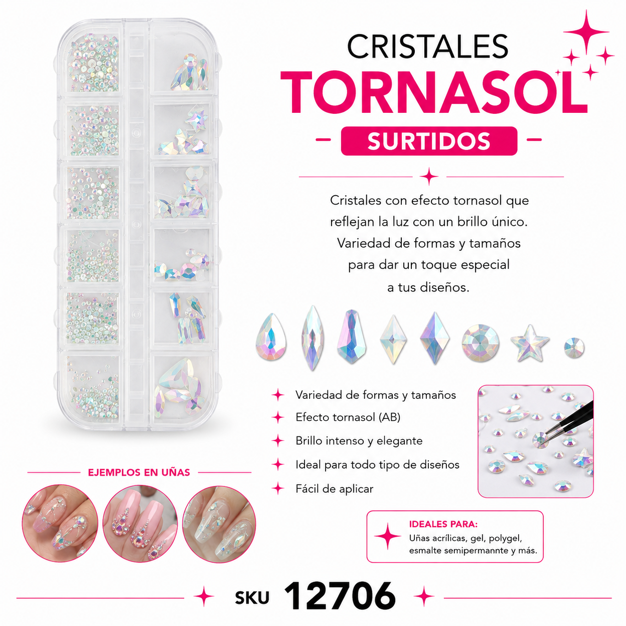 Cristales Tornasol Surtidos X12