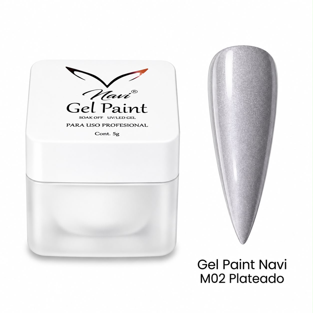 Gel Paint Navi Metalizado 5G Plateado M02