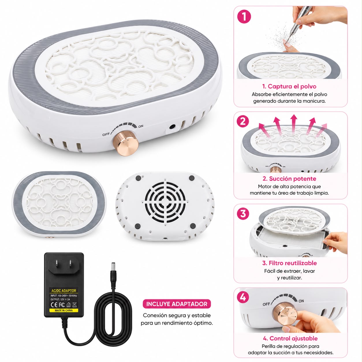 Extractor De Polvo Blanco 100w 4500 RPM