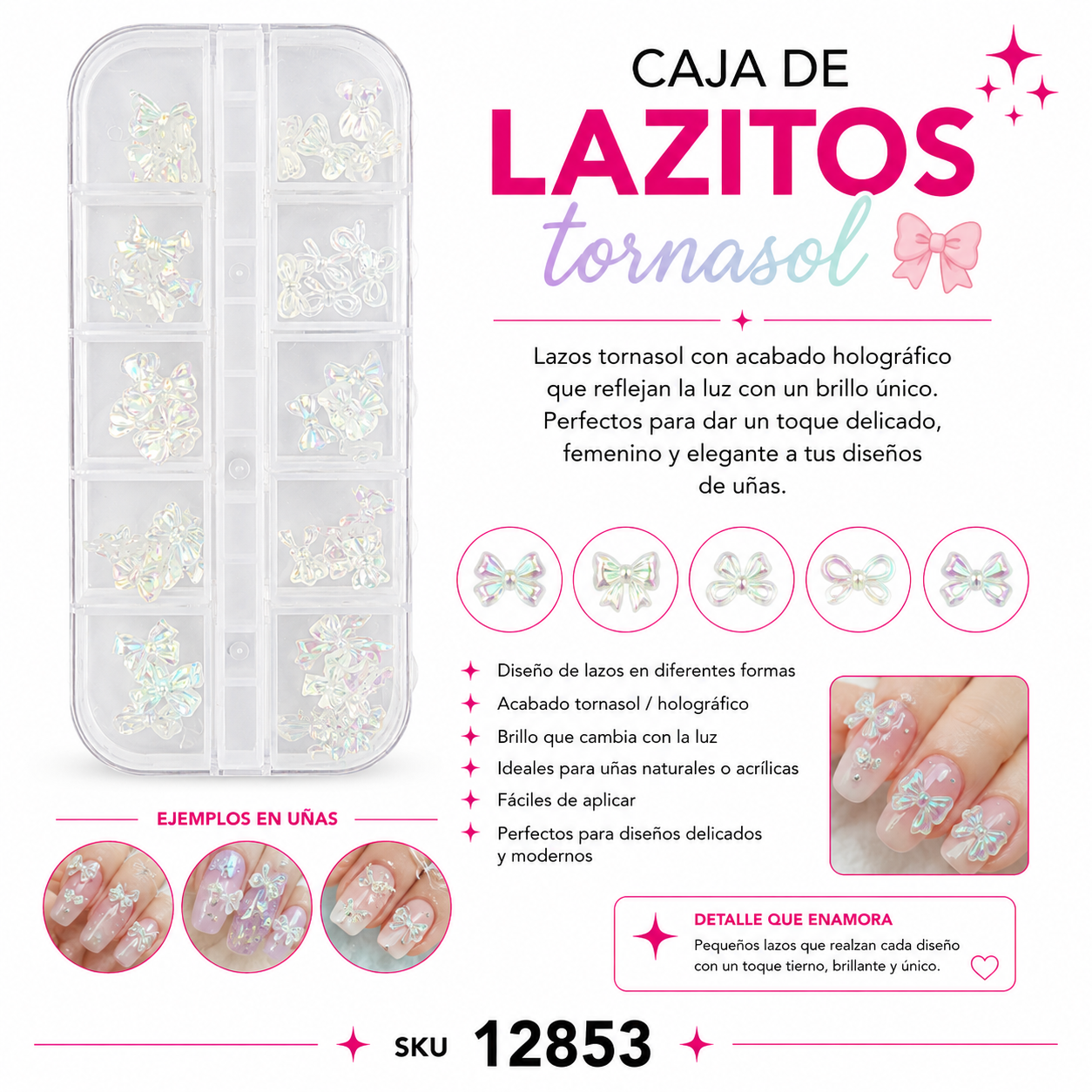 Caja Decoración Lazitos Surtidos Tornasol