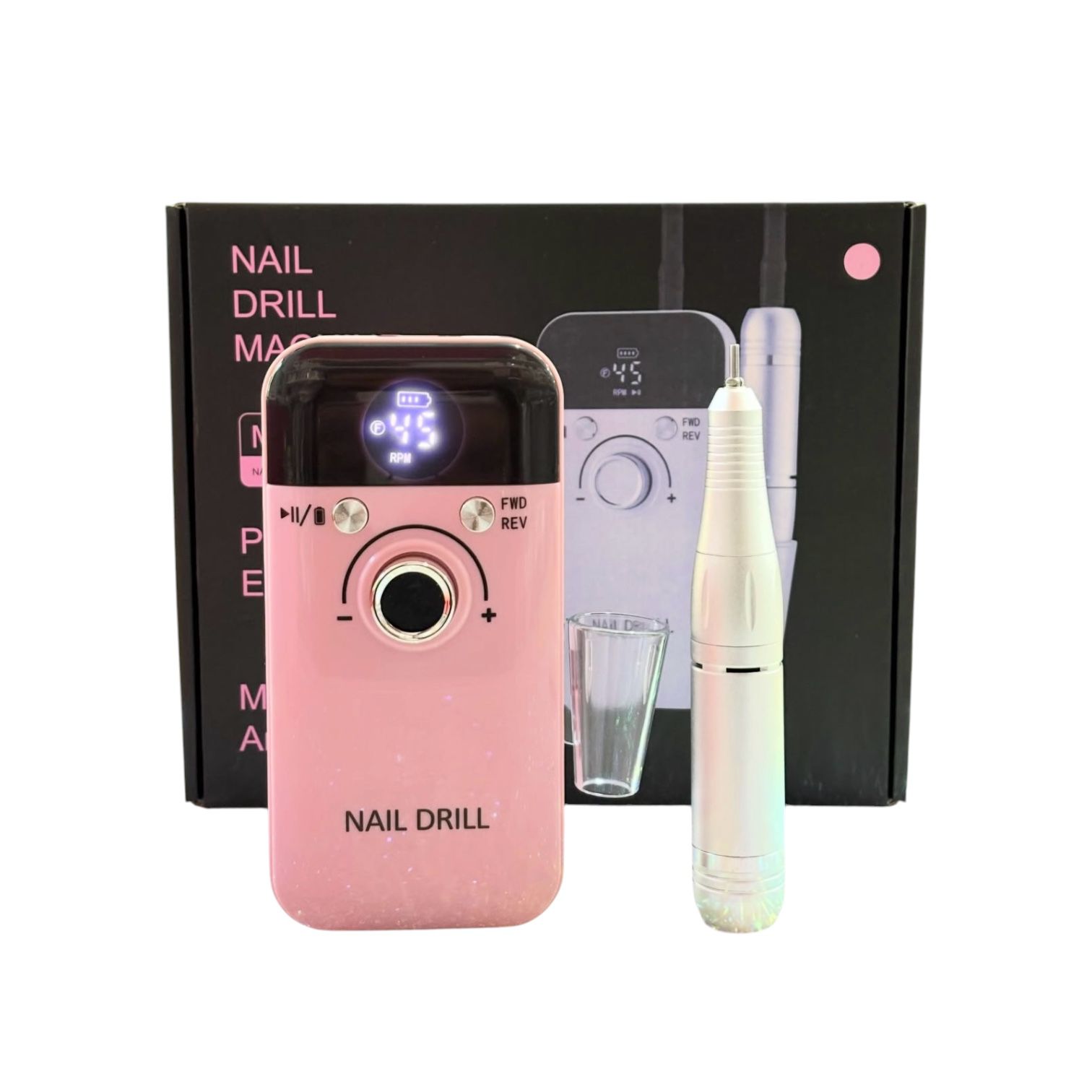 Torno Inalámbrico Nail Polisher Rosado 45mil RPM