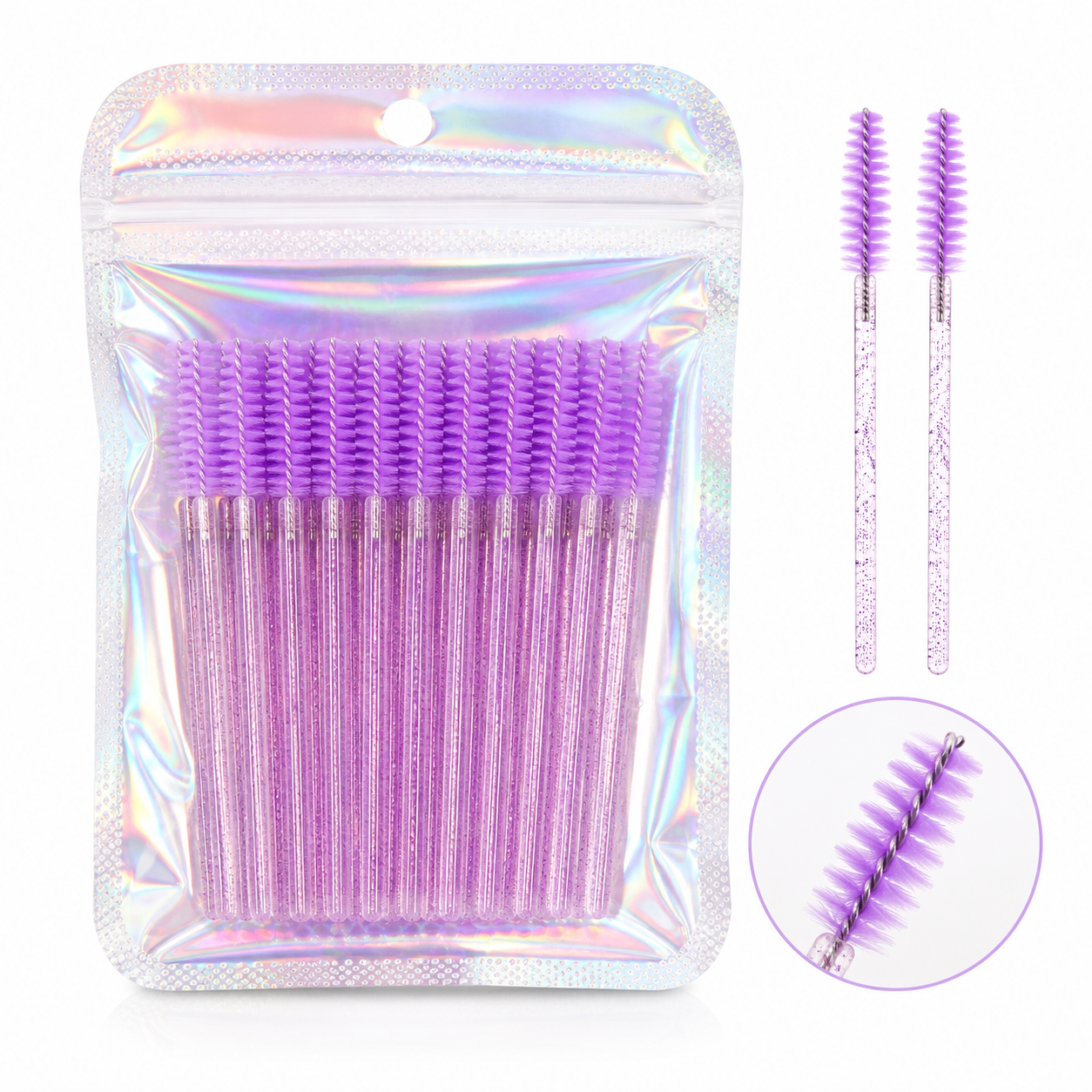 Cepillo Pestañas Lila x50PCS